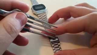 How to Adjust Casio Watch Band A168W1 [upl. by Aicrop]