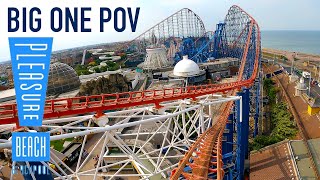 Big One Front Row POV Blackpool Pleasure Beach  The UKs Tallest Roller Coaster for now [upl. by Sev]