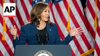 Kamala Harris draws contrast with Trump in first campaign rally [upl. by Os824]