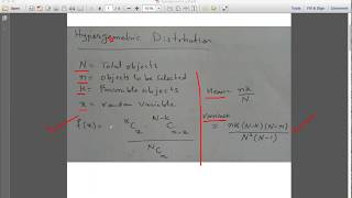 Hypergeometric probability distribution [upl. by Aihsercal381]