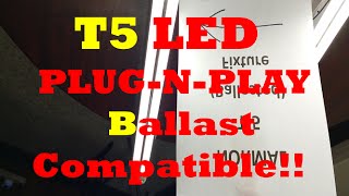 T5 LED Conversion of Fluorescent Ballast Fixture Retrofit DIY Without Rewiring [upl. by Lewak]