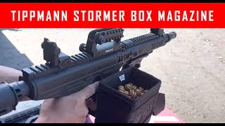 Tippmann Stormer Paintball Gun Shooting Box Magazine Demo With Lok Bolt mcs [upl. by Mccarty]