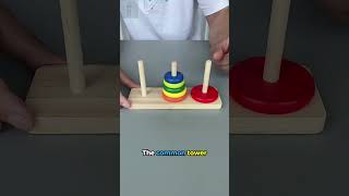 Wooden Hanoi Tower Intellectual Toy Brain Teaser educationalpuzzles iq [upl. by Summers]