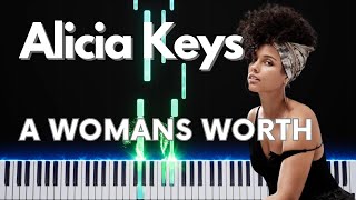 Alicia Keys  A Womans Worth  Piano Tutorial [upl. by Jeconiah495]