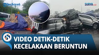 Rekaman CCTV Detikdetik Kecelakaan di Tol Purbaleunyi Truk Pengangkut Kardus Seruduk Mobil [upl. by Tnecnev897]