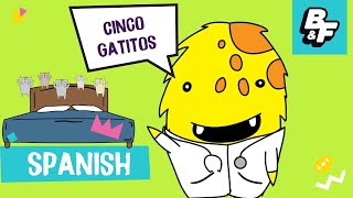 Learn Spanish with BASHO amp FRIENDS  Cinco Gatitos for kids [upl. by Aina]