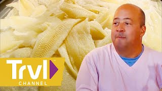 Tasting Minnesotas SMELLIEST Scandinavian Dish  Bizarre Foods with Andrew Zimmern  Travel Channel [upl. by Arrahs]