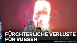 PUTINS KRIEG Krim unter Beschuss  Russisches Kriegsschiff fängt Volltreffer  WELT News [upl. by Main180]