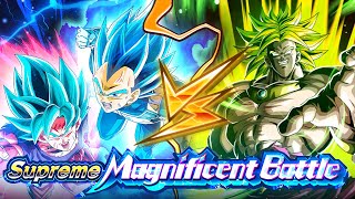 EZA TEQ LR SSJ BROLY VS SSBKK GOKU amp SSBE VEGETA SUPREME MAGNIFICENT BATTLE DBZ Dokkan Battle [upl. by Gamal70]