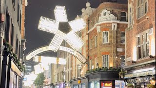 2024 London Carnaby Christmas Lights London Winter Walk 4K HDR [upl. by Web432]