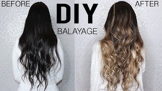 HOW TO DIY BALAYAGEOMBRE HAIR TUTORIAL AT HOME  FROM DARK TO BLONDE [upl. by Hcab]