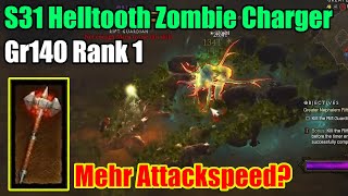 Diablo 3  S31 SSF  Helltooth Zombie Charger Gr140  Rank 1 [upl. by Lela]