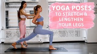 How to Stretch and Lengthen Your Legs  13 Simple Yoga Poses  Romee Strijd [upl. by Acillegna]