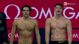 THOMAS CECCON 4x100 freestyle WSC ABU DHABI 2021 30361 REC ITA silver medal [upl. by Arot]