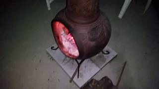 37quot clay KD chiminea with iron stand from the home depot [upl. by Adiel]