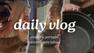 DAILY VLOG ☕️ porządki w kuchni  sezonowanie żeliwnego garnka [upl. by Stephana]