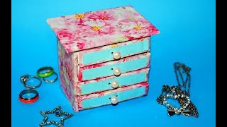 Hand Made Matchbox Craft  Easy Jewelry box making tutorial  Julia DIY [upl. by Iztim]