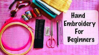 Basic Requirements for Hand EmbroideryBeginners TutorialEssential SuppliesPart1 [upl. by Vasquez]