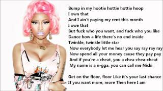 Nicki Minaj  Starships \ Lyrics On A Screen [upl. by Eniortna451]