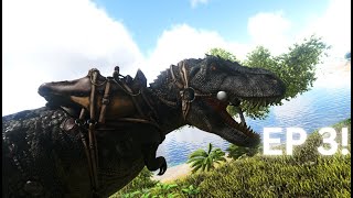 Ep 3 A Friend Joins And We Tame A Rex Ark Survival Evolved [upl. by Topliffe]