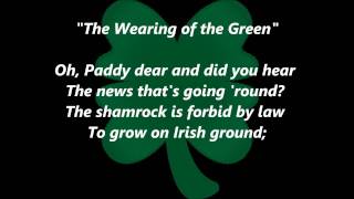 IRISH SONG The WEARING Of The GREEN Lyrics words text trending St Paddy dear Sing along music [upl. by Wendin]