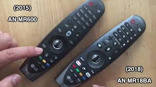 📺👉LG MAGIC REMOTE DIFFERENCE 2015 VS 2018 [upl. by Zulaledairam]