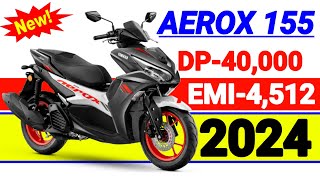 Yamaha aerox 155 2024 On Road Price। Yamaha aerox 155 Price। Down payment। loan Emi finance [upl. by Elacsap]