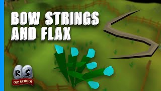 How to pick flax and make bow strings OSRS  Old School RuneScape [upl. by Namruht]