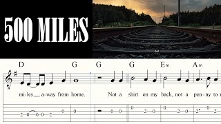 500 MILES  Guitar Lesson  Sheet Music amp TABs [upl. by Ddat659]