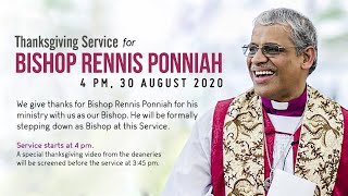 Thanksgiving Service for Bishop Rennis Ponniah [upl. by Nagyam351]