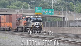 NS amp Amtrak Trains in Altoona PA [upl. by Drannel]