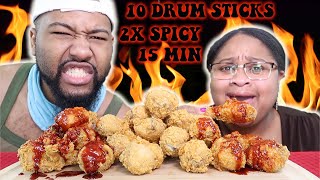 10 2X SPICY CHICKEN LEGS IN 15 MINS CHALLENGE EPIC EMPIRE CHALLENGES [upl. by Vanya]