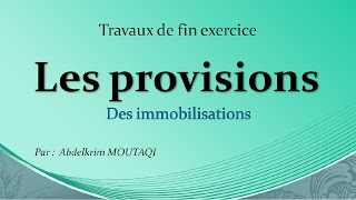 la provision pour dépréciation des immobilisations [upl. by Enyalaj527]