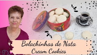 OS FAMOSOS BISCOITOS DE NATA QUE DERRETEM NA BOCA  BOLACHINHAS DE NATA  Cream Cookies [upl. by Sephira]