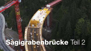 Sagigrabenbrücke Beatenberg – Pfeiler und Brückenüberbau [upl. by Nosnaj966]